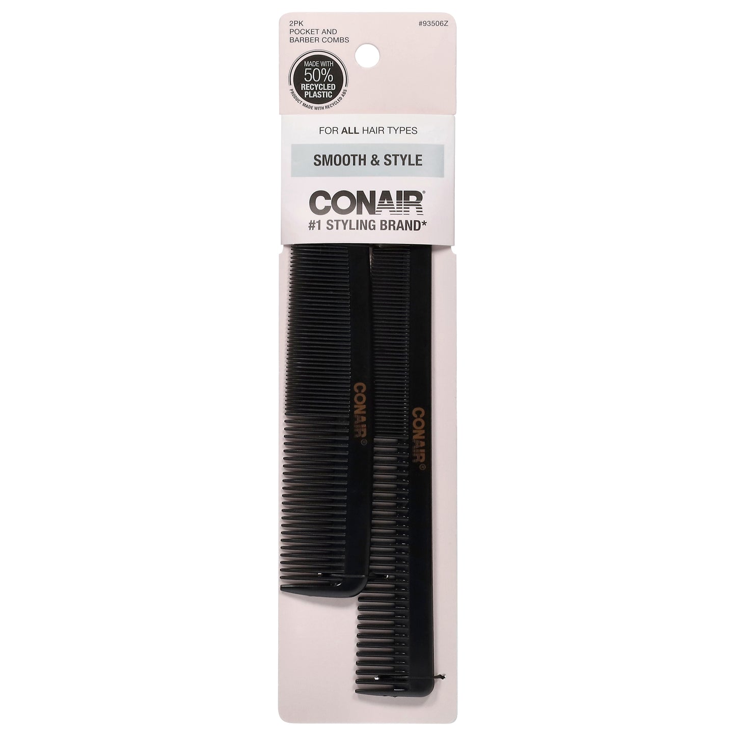 Conair Smooth & Style Pocket and Barber Combs 2 Each