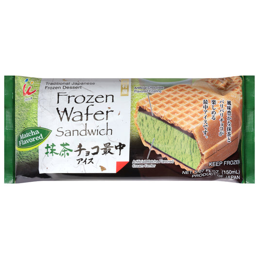 Imuraya Traditional Japanese Matcha Flavored Frozen Wafer Sandwich 5.07 fl oz