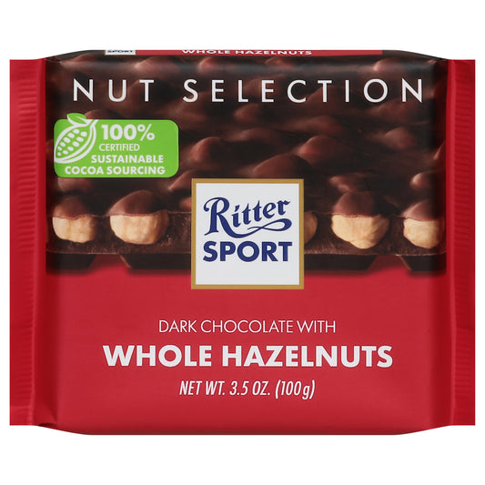Ritter Sport Nut Selection Dark Chocolate with Whole Hazelnuts 3.5 oz