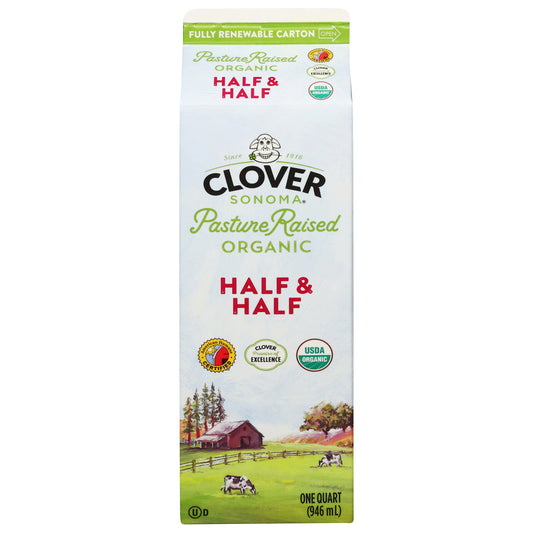 Clover Sonoma Pasture Raised Organic Half & Half 1 qt