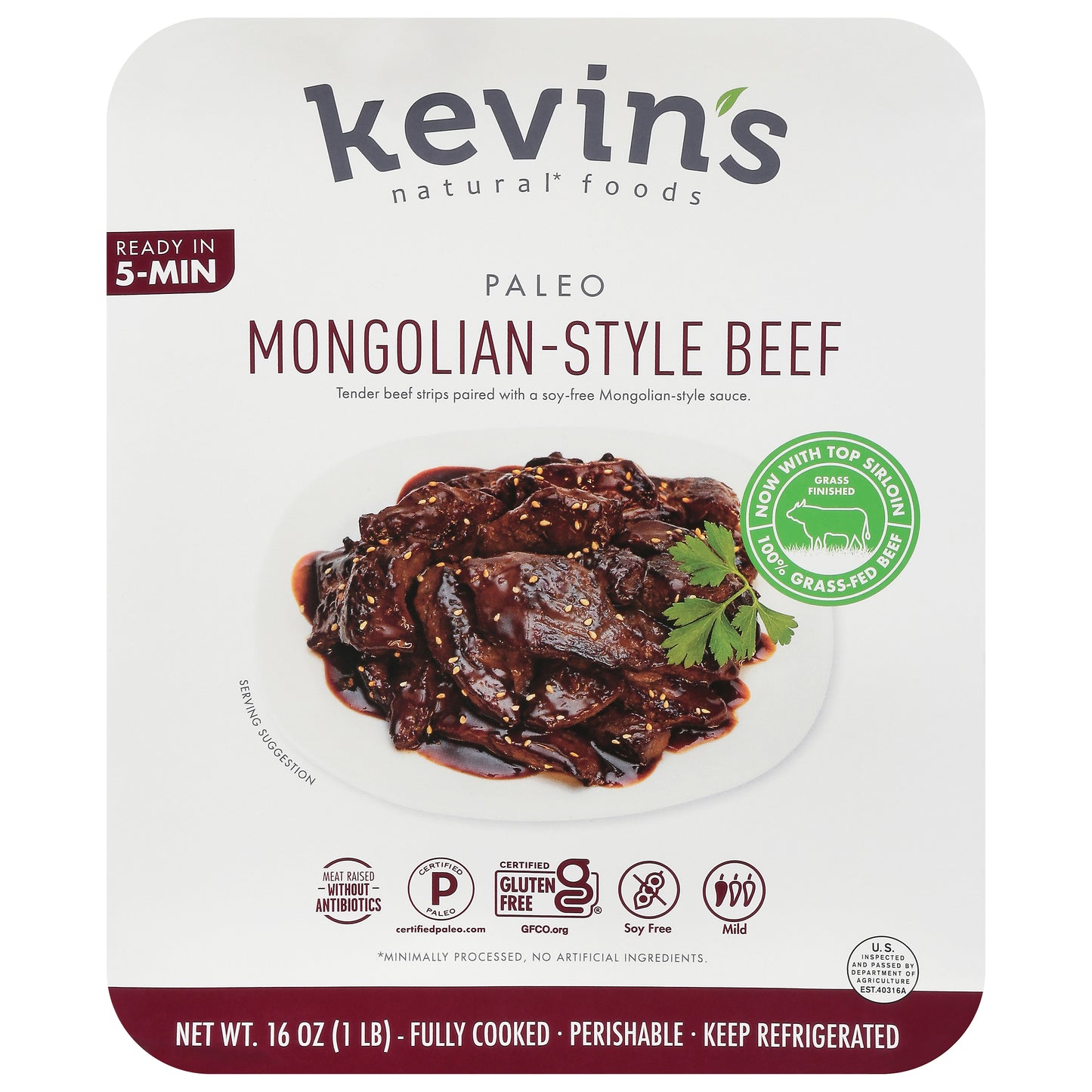 Kevin's Natural Foods Paleo Mongolian-Style Beef 16 oz