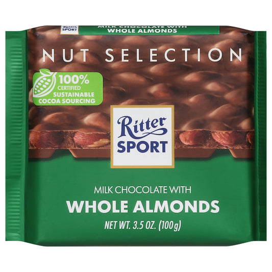 Ritter Sport Nut Selection Milk Chocolate with Whole Almonds 3.5 oz