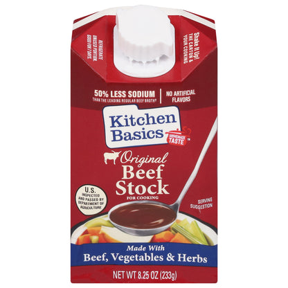 Kitchen Basics Original Beef Stock 8.25 oz - Made With Beef, Vegetables & Herbs