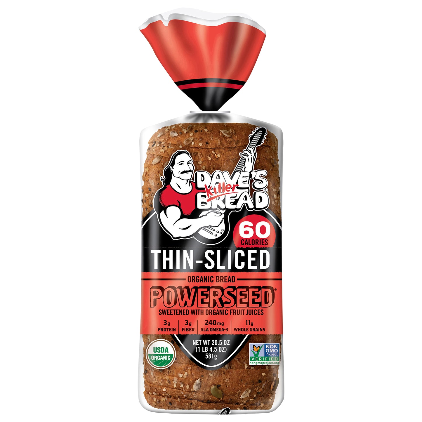 Dave's Killer Bread Powerseed Thin-Sliced, Seeded Organic Bread, 20.5 oz Loaf
