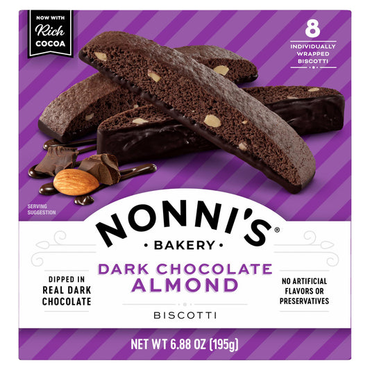 Nonni’s Dark Chocolate Almond Biscotti, 8-count carton 6.88 oz