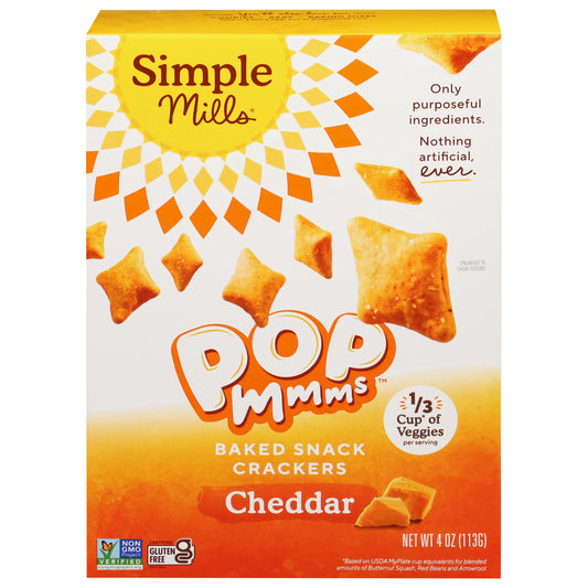 Simple Mills Pop Mmms Baked Cheddar Snack Crackers 4 oz