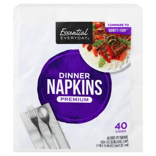Essential Everyday 3-Ply Premium Dinner Napkins 40 ea