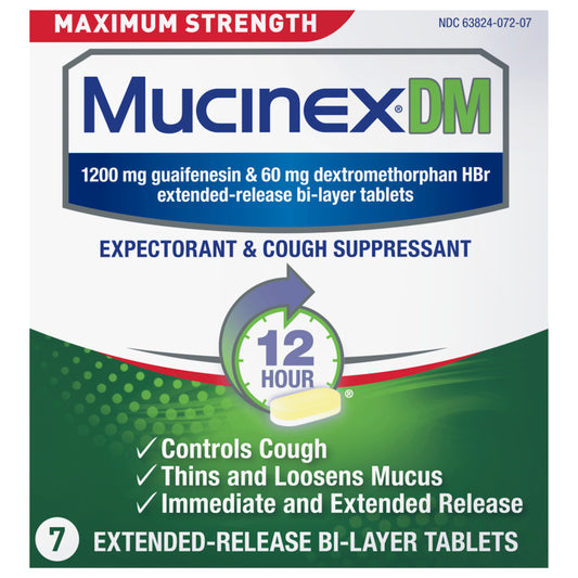 MUCINEX® DM - Max Strength Extended Release Bi-Layer Tablets 24/7 ct.