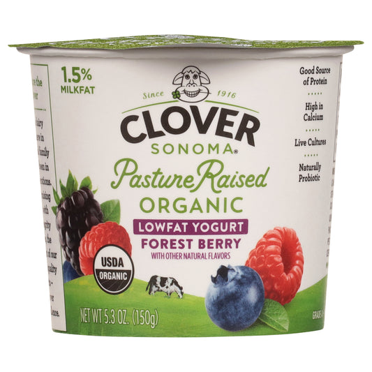 Clover Sonoma Organic Lowfat Forest Berry Yogurt 5.3 oz