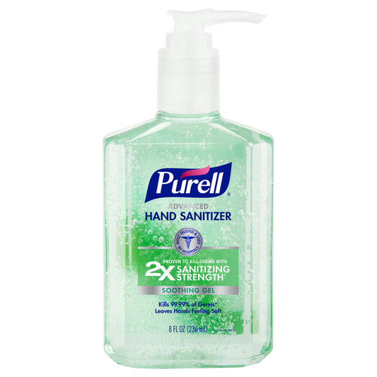 PURELL® Advanced Hand Sanitizer Soothing Gel, 8 fl oz Table Top Pump Bottle