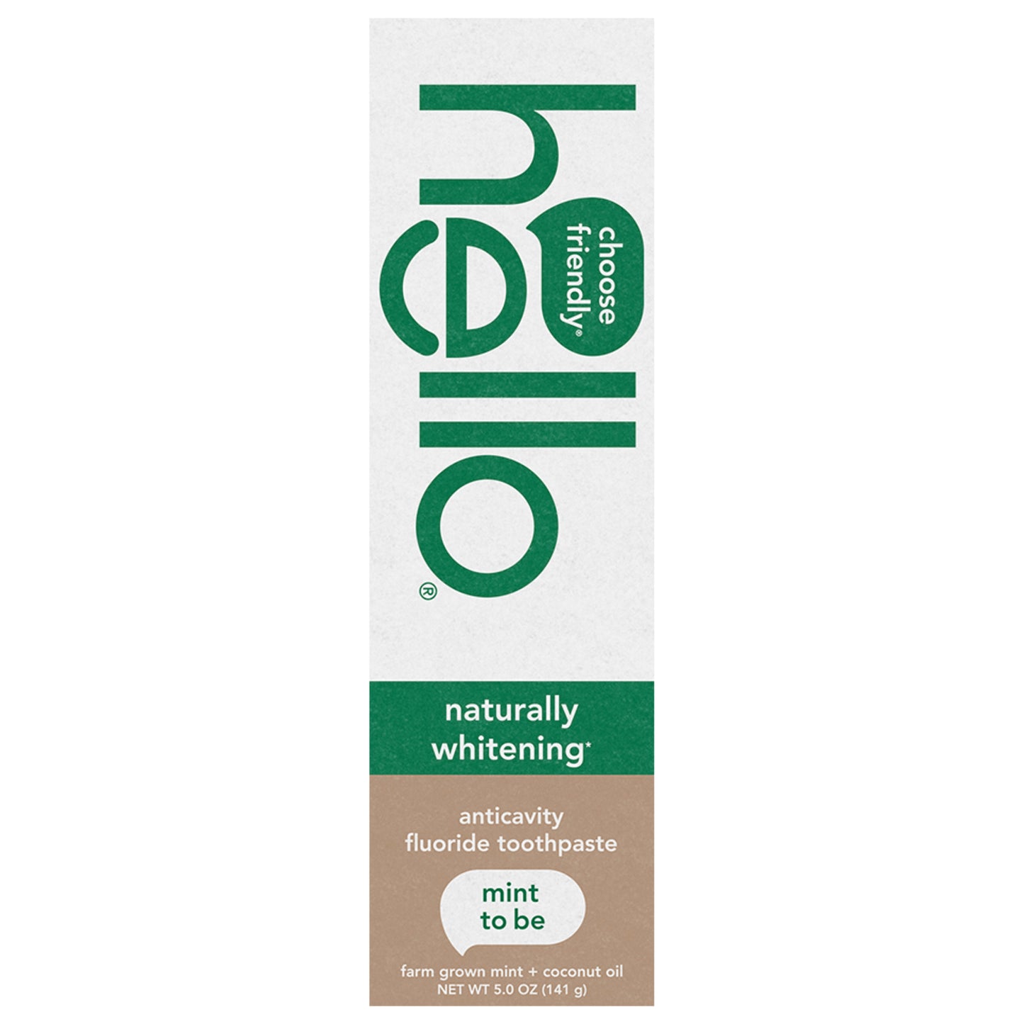 hello Naturally Whitening Anticavity Fluoride Toothpaste, Mint, 5 Oz
