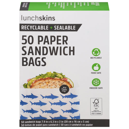 Lunchskins Paper Sandwich Bags 50 ea