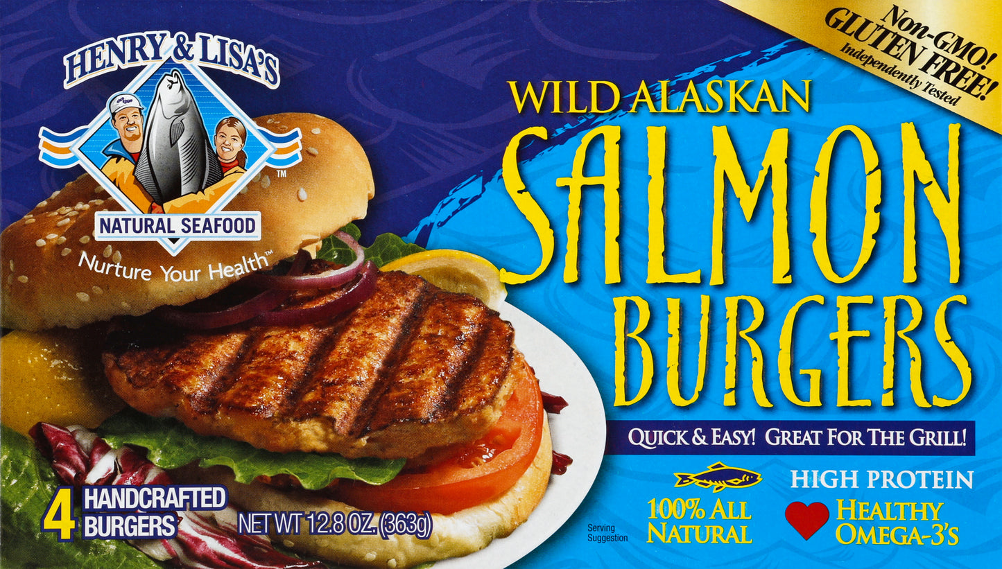 Henry & Lisas Salmon Burgers 4 ea
