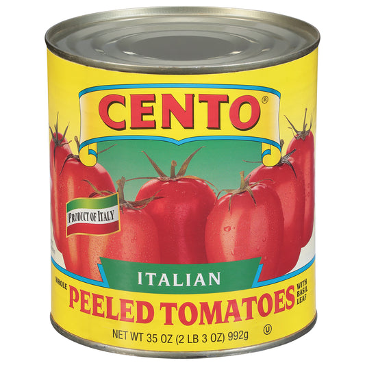 Cento Italian Whole Peeled Tomatoes with Basil Leaf 35 oz