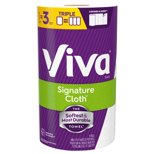 Viva Signature Cloth Paper Towels, 1 Triple Roll, 129 Sheets per Roll