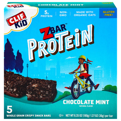Zbar Protein Whole Grain Crispy Chocolate Mint Snack Bars 5 - 1.27 oz Bars