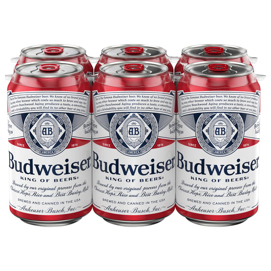 Budweiser Beer 6 - 12 fl oz Cans