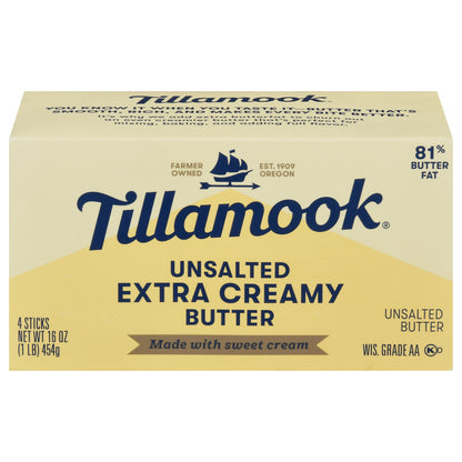Tillamook Extra Creamy Unsalted Butter 4 ea