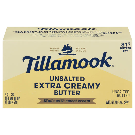 Tillamook Extra Creamy Unsalted Butter 4 ea