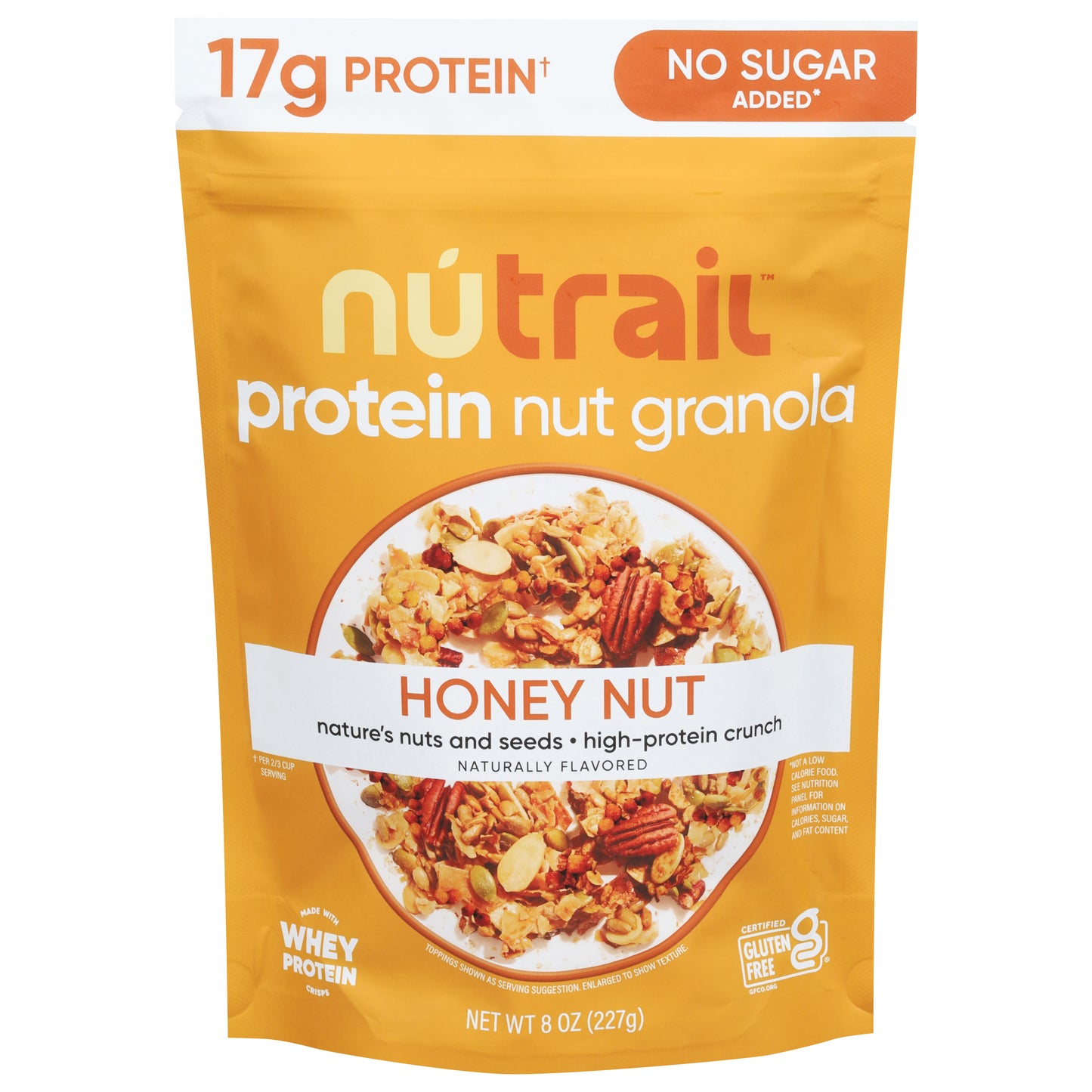 NuTrail Protein No Sugar Added Honey Nut Nut Granola 8 oz
