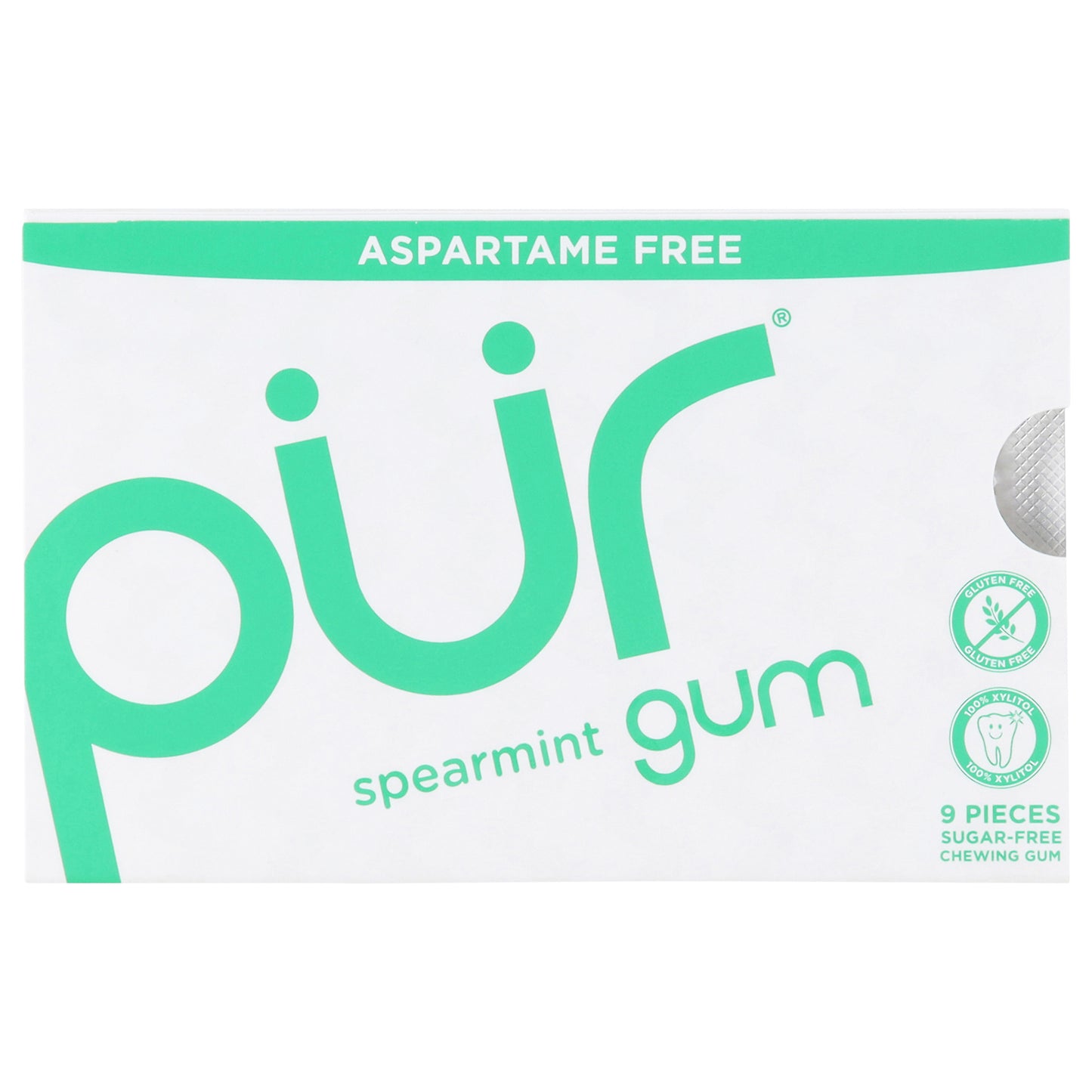 Pur Aspartame Free Sugar-Free Spearmint Gum 9 Pieces