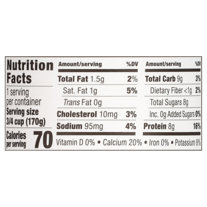 Green Valley Lactose Free Lowfat Organic Plain Yogurt 6 oz