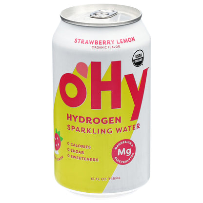 OHY Hydrogen Strawberry Lemon Sparkling Water 12 fl oz
