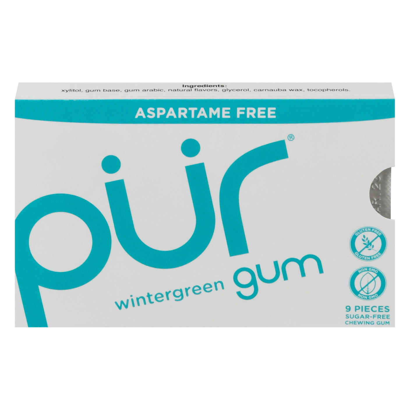 PUR Aspartame Free Wintergreen Chewing Gum 9 ea