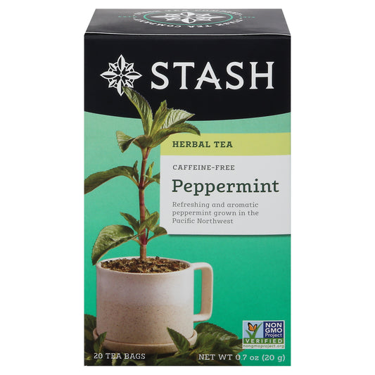 Stash Tea Bag Caffeine-Free Peppermint Herbal Tea 20 ea