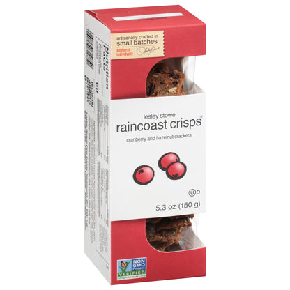 Lesley Stowe Raincoast Crisps Cranberry and Hazelnut Crackers 5.3 oz