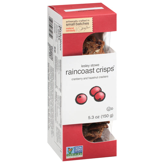 Lesley Stowe Raincoast Crisps Cranberry and Hazelnut Crackers 5.3 oz