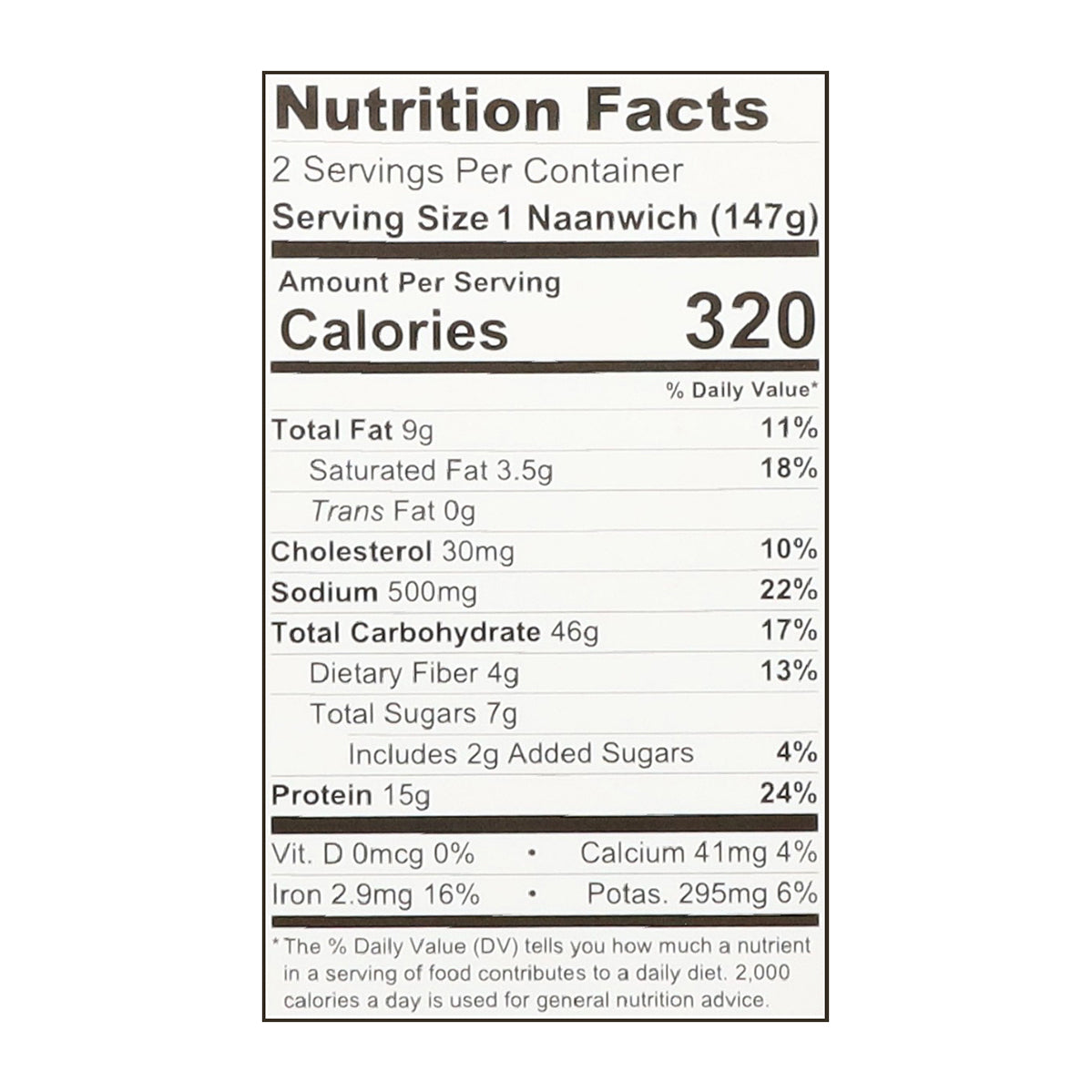 Sukhi's Frozen Chicken Tikka Masala Indian Curry Naan Sandwich Pocket with Pea & Potato - 10.4oz/2ct