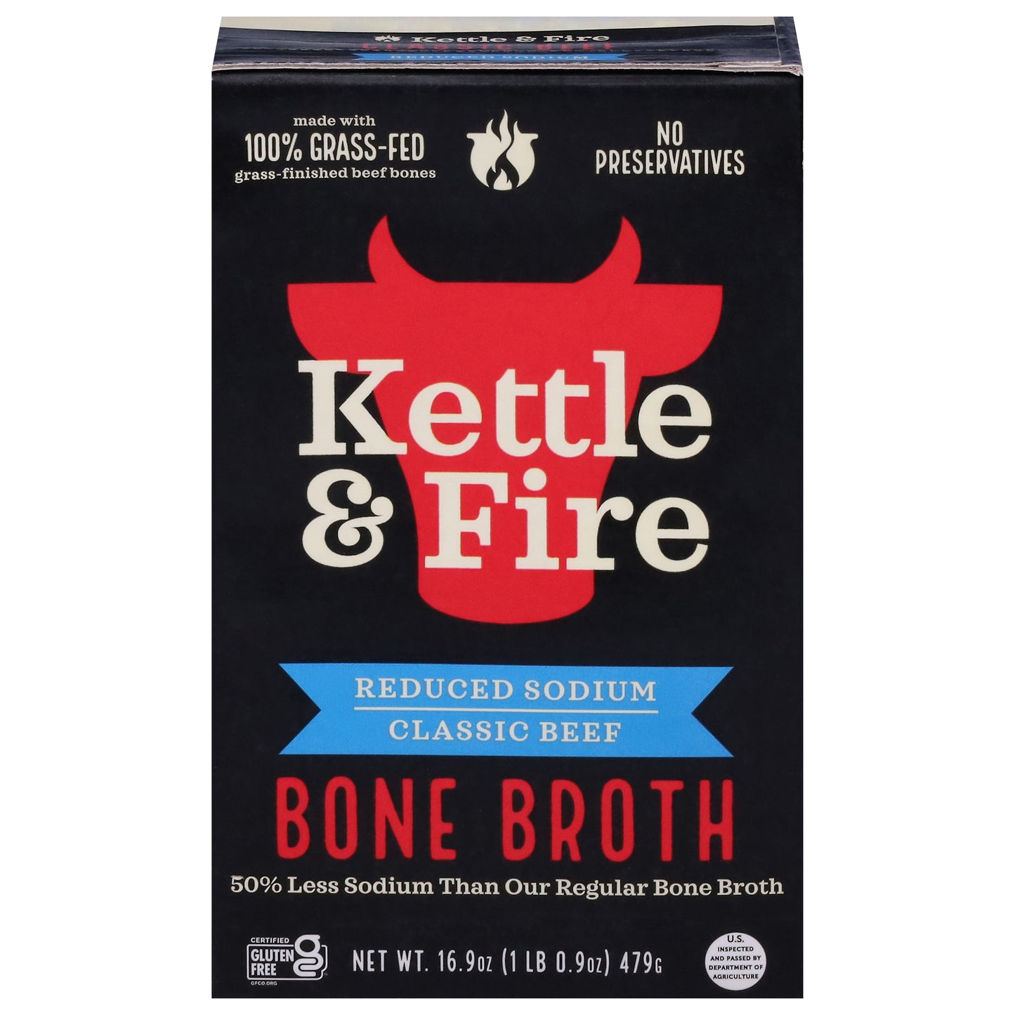 Kettle & Fire Reduced Sodium Classic Beef Bone Broth 16.9 oz