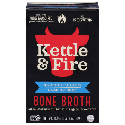 Kettle & Fire Reduced Sodium Classic Beef Bone Broth 16.9 oz