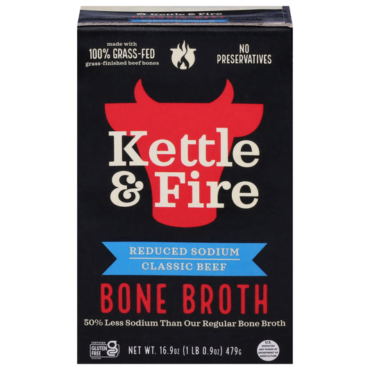 Kettle & Fire Reduced Sodium Classic Beef Bone Broth 16.9 oz