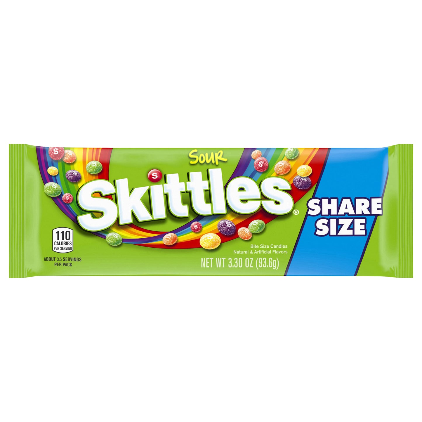 SKITTLES Sour Fruity Candy Share Size, 3.3 oz. Bag