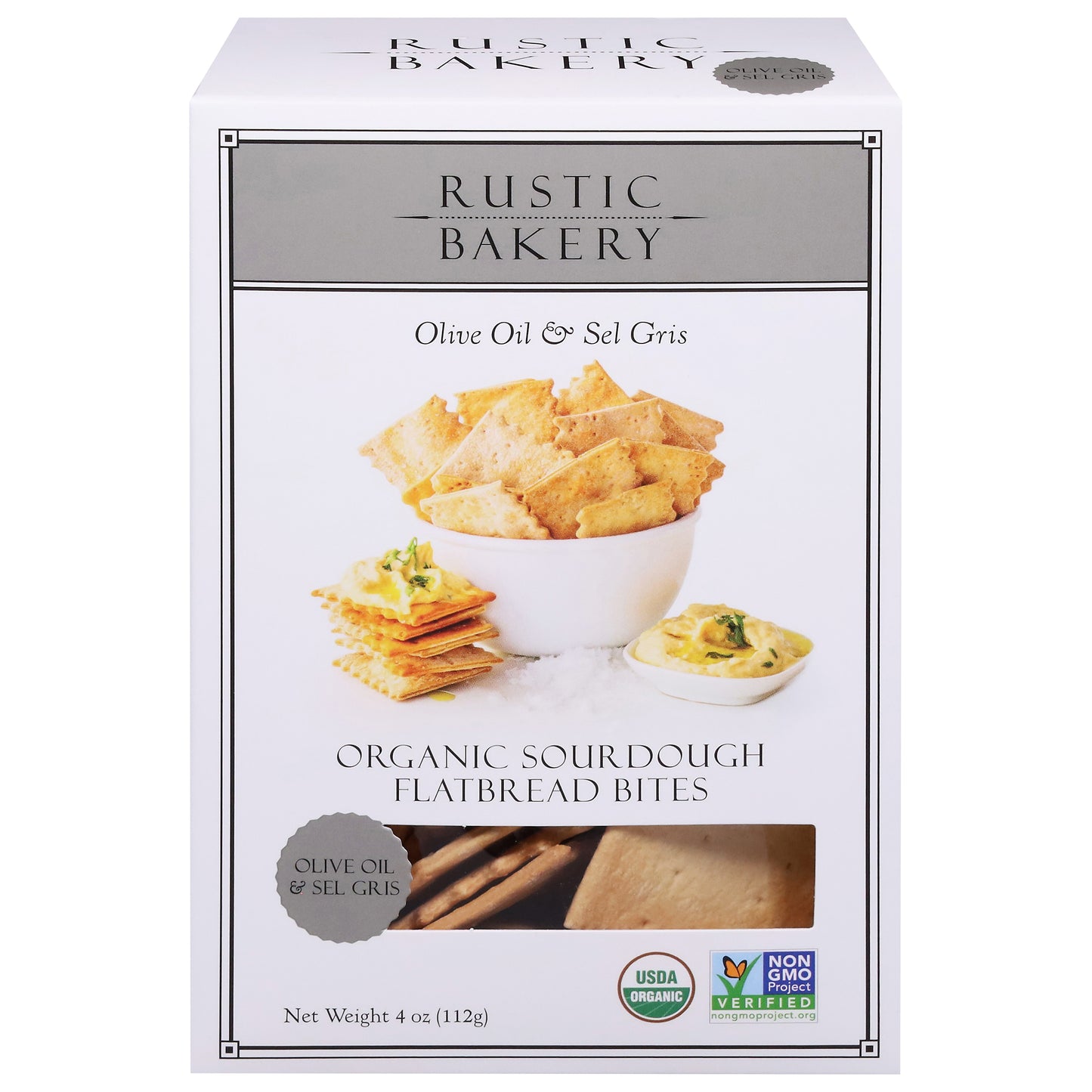 Rustic Bakery Organic Sourdough Olive Oil & Sel Gris Flatbread Bites 4 oz