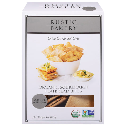 Rustic Bakery Organic Sourdough Olive Oil & Sel Gris Flatbread Bites 4 oz