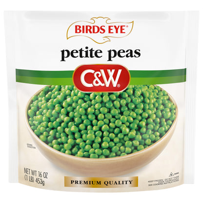 Birds Eye C&W Premium Quality Petite Peas, Frozen, 16 oz.