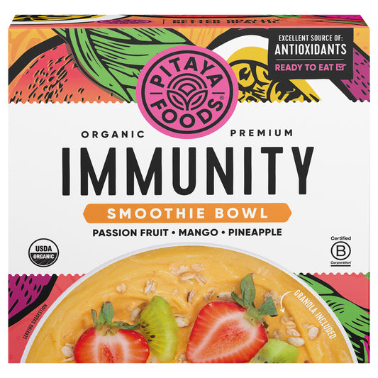 Pitaya Foods Organic Premium Immunity Passion Fruit/Mango/Pineapple Smoothie Bowl 6 oz