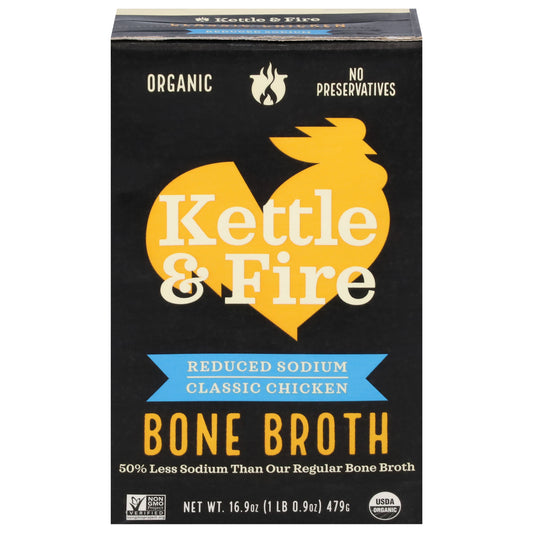 Kettle & Fire Reduced Sodium Classic Chicken Bone Broth 16.9 oz