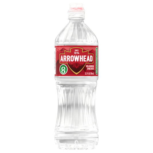 ARROWHEAD Brand 100% Mountain Spring Water, 23.7-ounce plastic sport cap bottle