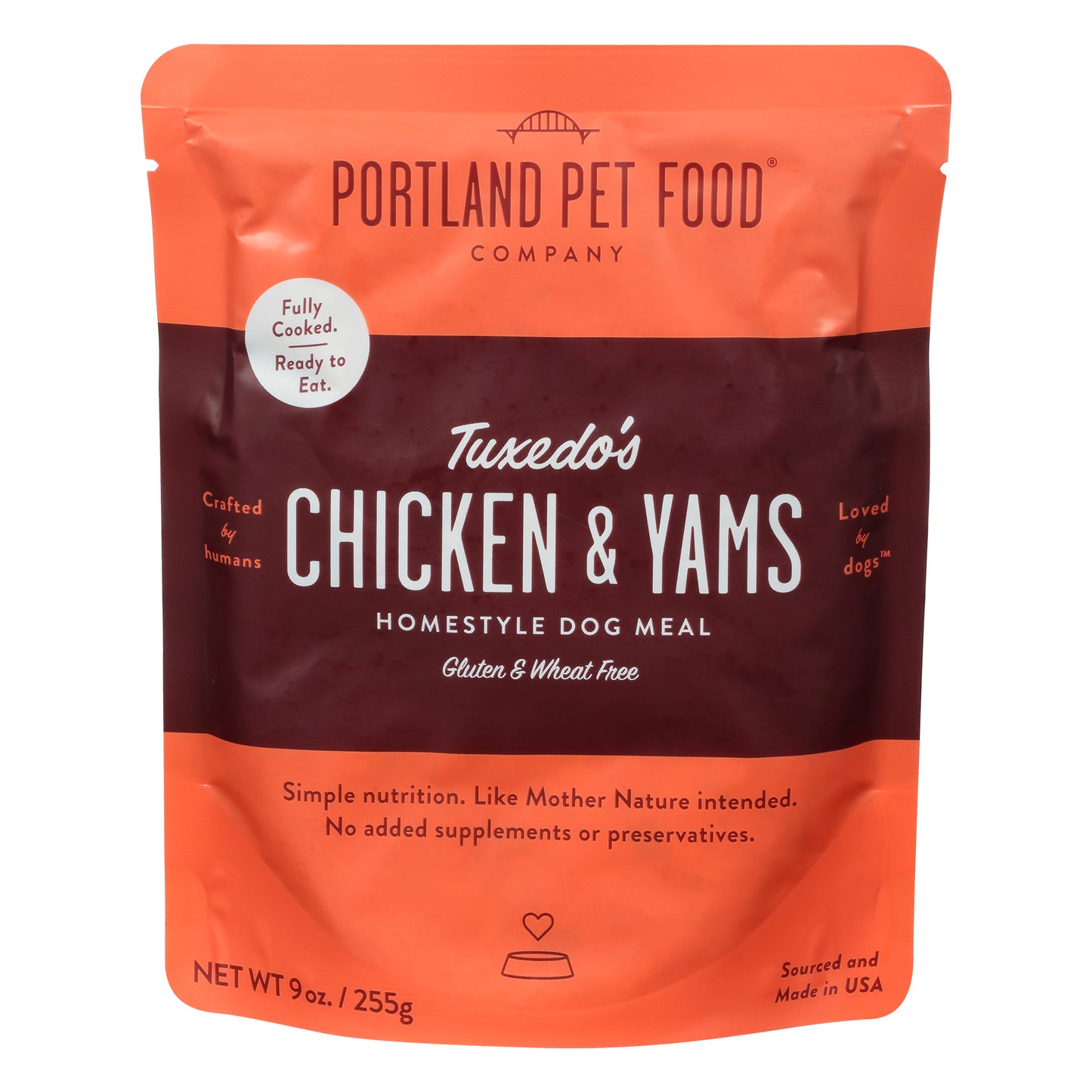 Portland Pet Food Homestyle Tuxedo's Chicken & Yams Dog Meal 9 oz