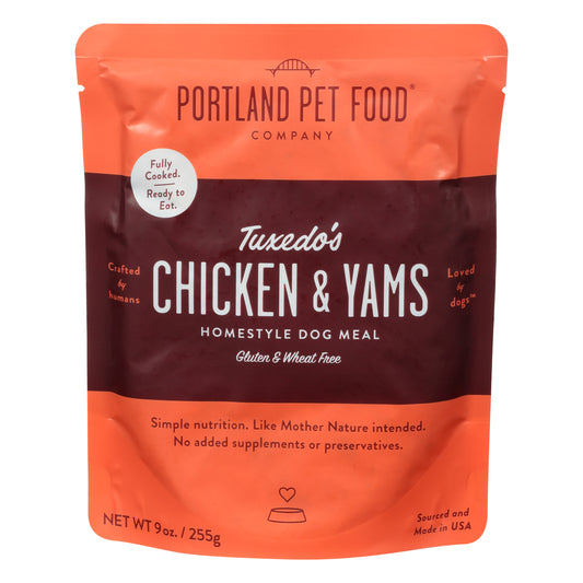 Portland Pet Food Homestyle Tuxedo's Chicken & Yams Dog Meal 9 oz