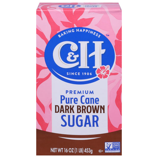 C&H Premium Pure Cane Dark Brown Sugar 16 oz