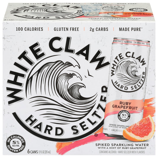 White Claw Hard Seltzer Ruby Grapefruit Hard Seltzer 6 - 12 fl oz Cans