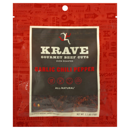 Krave Gourmet Garlic Chili Pepper Beef Cuts 2.7 oz