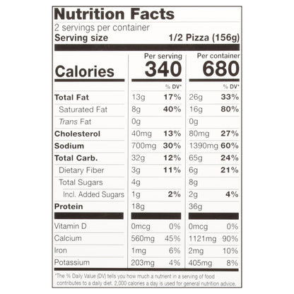 Milton's Thin & Crispy Cauliflower Crust Roasted Vegetable Pizza 11 oz
