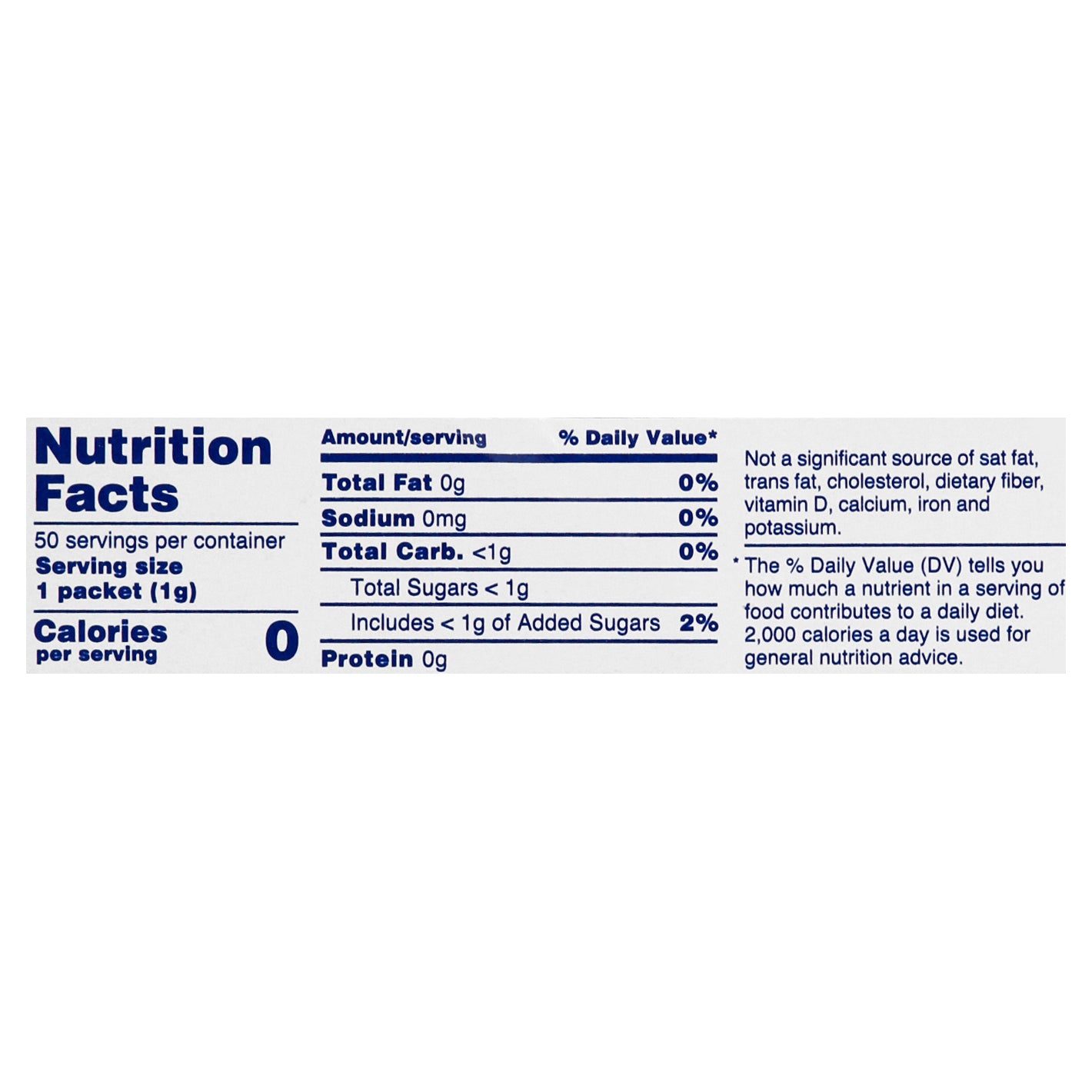 Splenda Zero Calorie Packets Sweeteners 50 ea