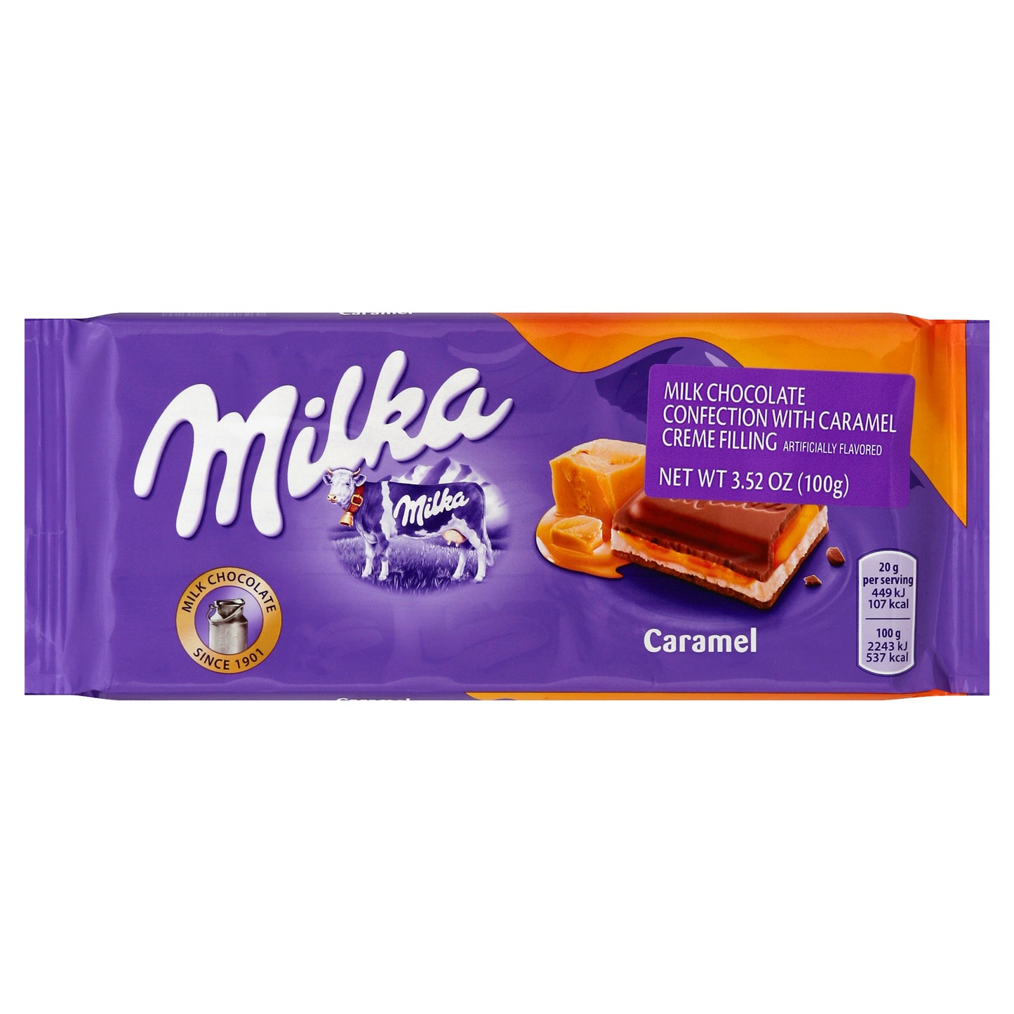 Milka Milk Chocolate Confection 3.52 oz - Caramel